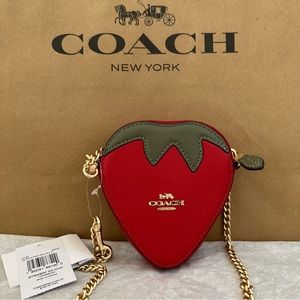 ❌SOLD❌Coach Strawberry Coin Case crossbody 💝💝